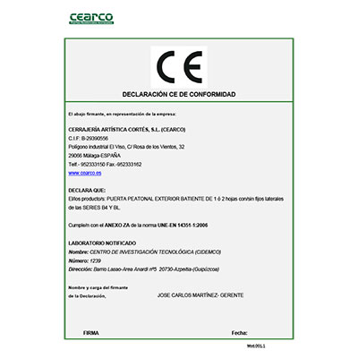 Certificado CE Cearco